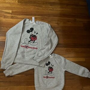 Disney Gray Sweatshirt Set with Mickey Mouse